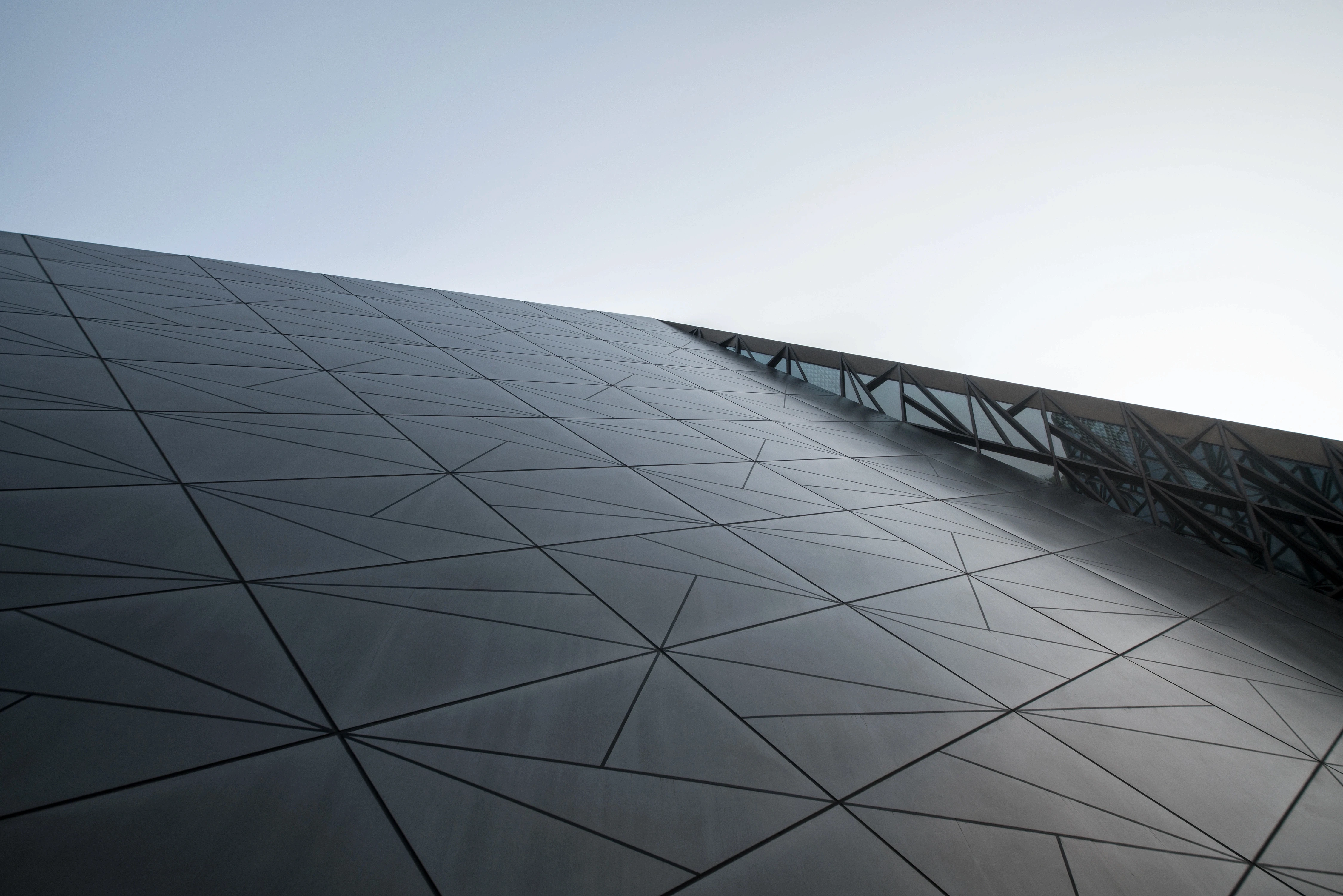 Angular metal-clad roof structure on an Awadvi TriCore project
